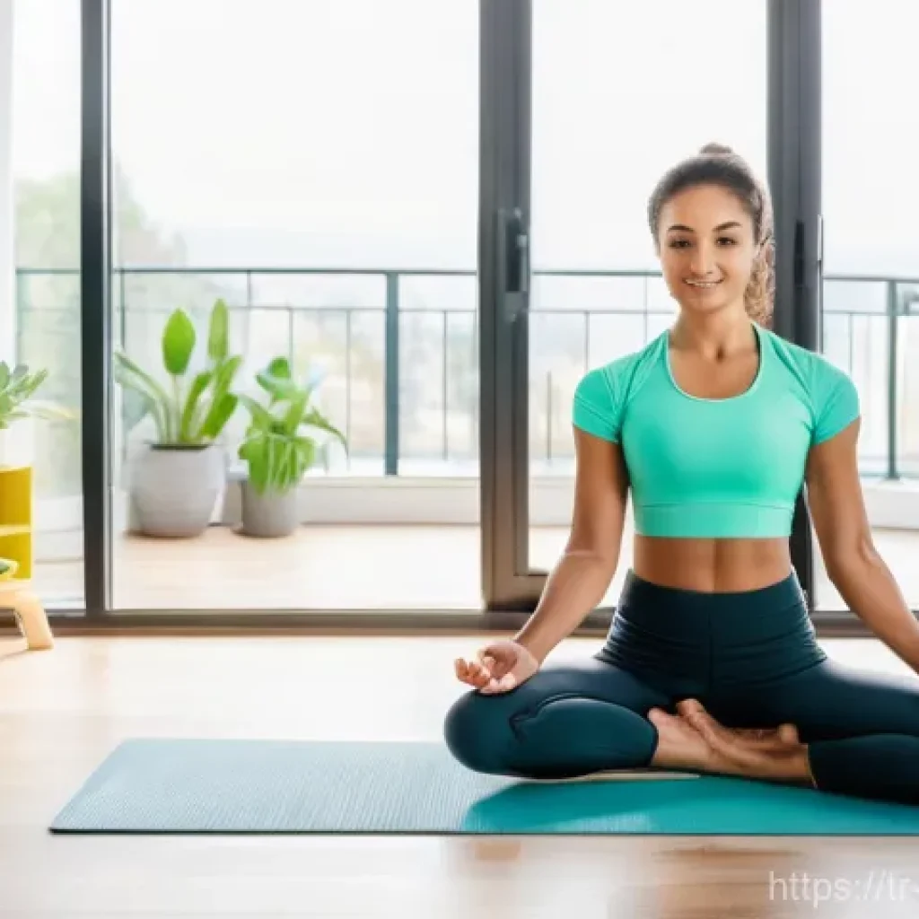 홈트 운동법 도전 과제 - **Prompt 1: Focused Beginning - Home Workout Sanctuary**
"A diverse young adult, wearing comfort...