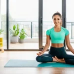 홈트 운동법 도전 과제 - **Prompt 1: Focused Beginning - Home Workout Sanctuary**
"A diverse young adult, wearing comfort...